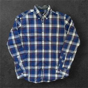 J Crew Men's Tartan Size Medium Plaid Button Down Shirt Blue Multi Color